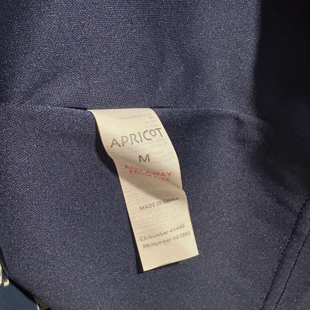 Apricot Navy Blue Floral Long Sleeve Dress- Size Medium‎ - Picture 4 of 5